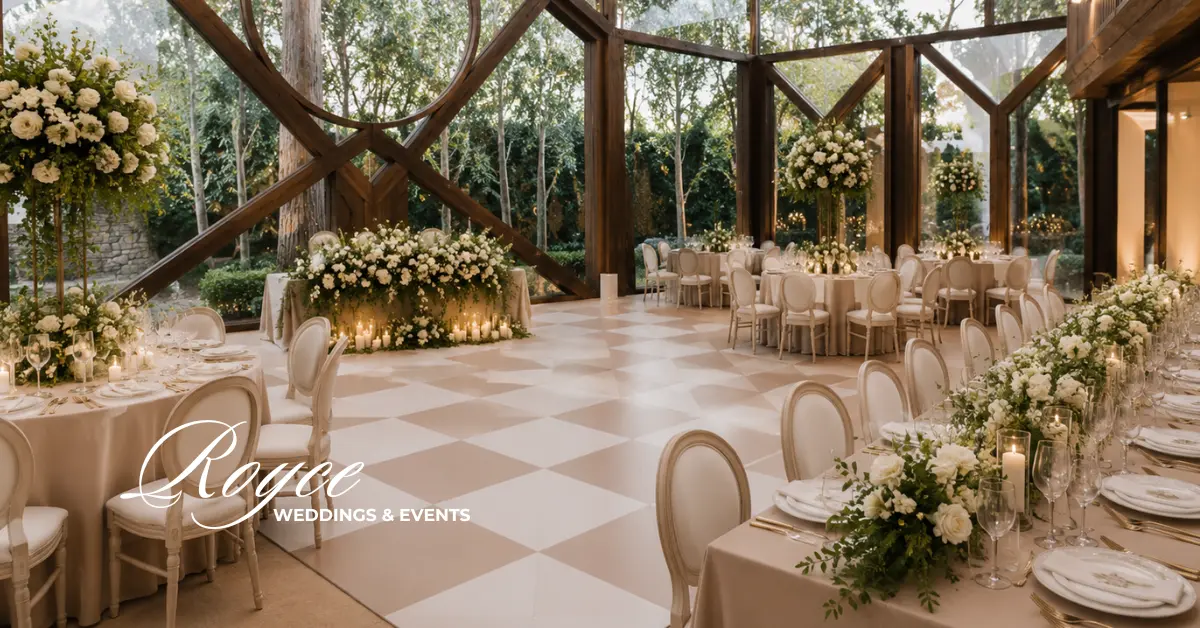 Luxury wedding venue California featuring an elegant indoor wedding reception at the Oak Room