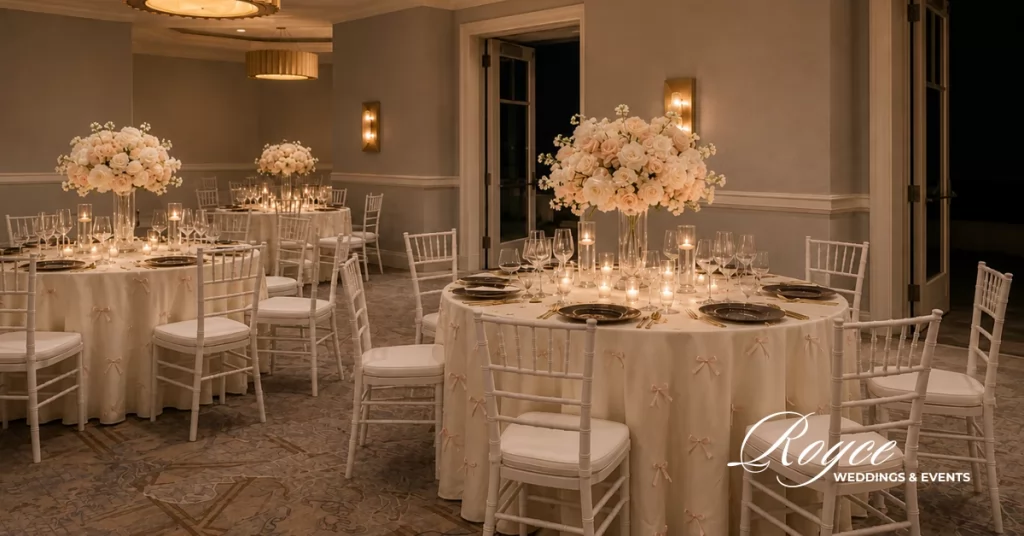 Elegant Miramontes Room reception at Ritz Carlton Half Moon