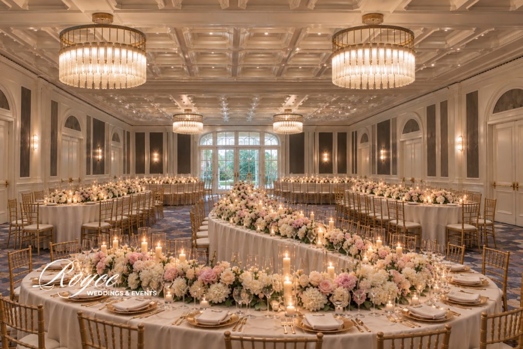 luxury ballroom wedding reception at Park Hyatt Aviara with elegant decor